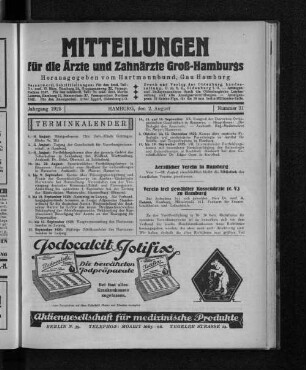 Jahrgang 1925, Hamburg, den 2. August, Nummer 31