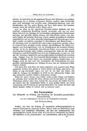Der Formvariator : ein Hilfsmittel zur Prüfung und Erziehung der dynamisch-geometrischen Raumauffassung ; (aus dem Psychologischem Laboratorium der Hamburgischen Universität)