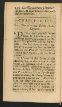 Chapitre III. Des Devoirs des Peres & des Enfans.
