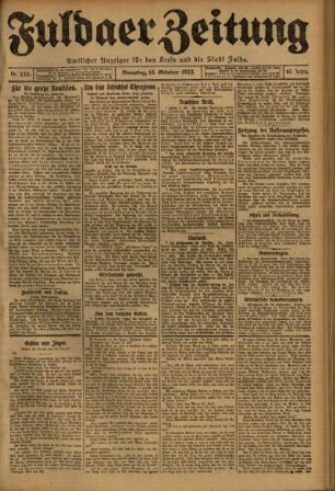 Ausgabe vom Dienstag, den 10. Oktober 1922.