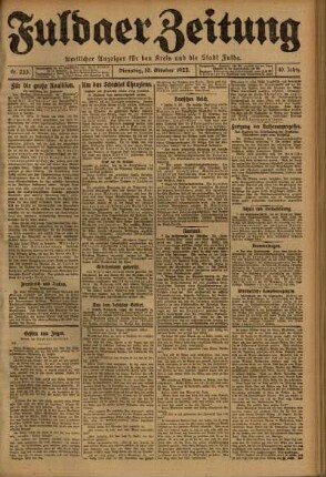 Ausgabe vom Dienstag, den 10. Oktober 1922.