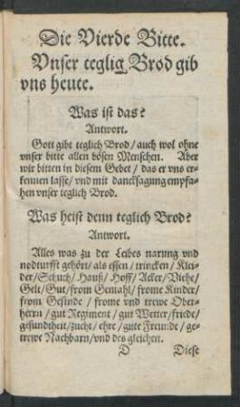 Die Vierde Bitte.