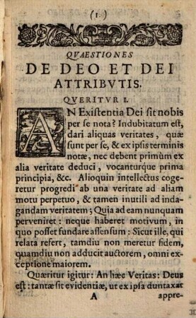 Quaestiones de Deo et Dei attributis