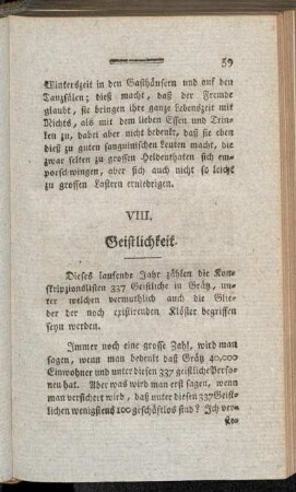VIII. Geistlichkeit