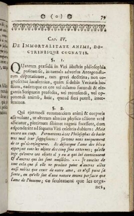 Cap. IV. De Immortalitate Animi, Doctrinisque Cognatis