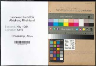 Entnazifizierung Alois Rosskamp , geb. 21.05.1908 (Stadtamtmann)