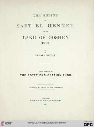 The shrine of Saft el Henneh and the land of Goshen : (1885)