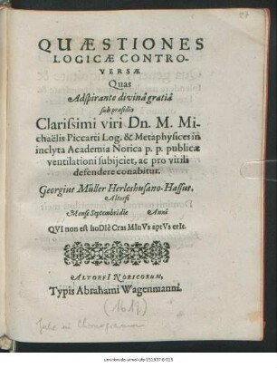 Quaestiones Logicae Controversae