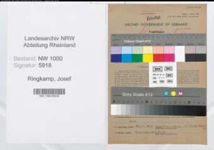 Entnazifizierung Josef Ringkamp, geb. 22.01.1914 (Polizeibeamter)