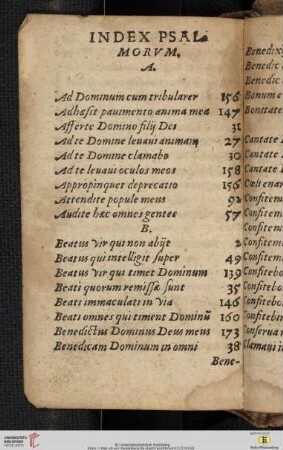 Index psalmorum