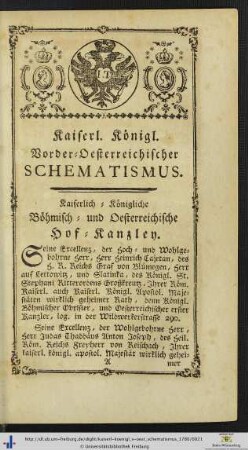 Kaiserlich-Königliche Böhmisch- und Oesterreichische Hof-Kanzley.
