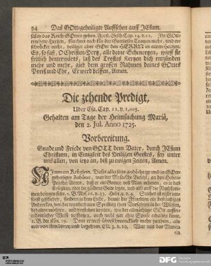 Die zehende Predigt.