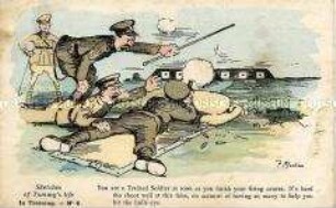 Humoristische Karte zum Leben englischer Soldaten
