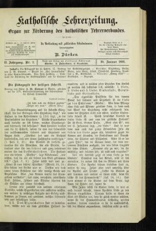 ¬Die¬ Pädagogik der heiligen Schrift : Vortrag, gehalten auf der XIV. Generalversammlung des Lehrervereins der Diöcese Osnabrück ; II.