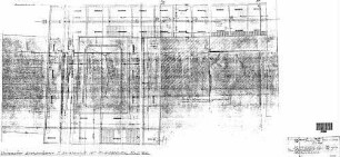 Pforzheim Hbf: Untersicht Bahnsteigdach Kopfbahnsteig mit Pflanzbecken 2. BA Überdachung