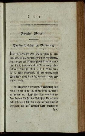Zweeter Abschnitt. Von den Ursachen der Verarmung.