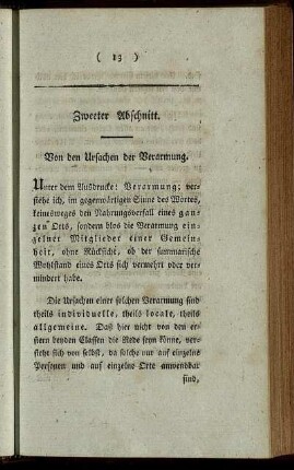 Zweeter Abschnitt. Von den Ursachen der Verarmung.