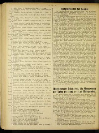 Kriegsbeihilfen für Beamte