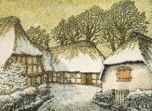 Gehöft auf Alsen im Schnee