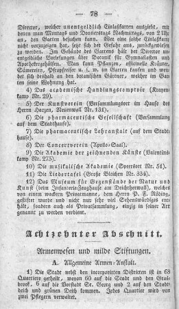 Achtzehnter Abschnitt. Armenwesen und milde Stiftungen.