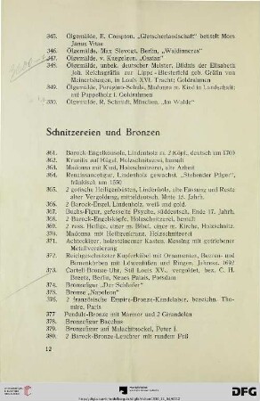 Schnitzereien und Bronzen (Nr. 361-386)