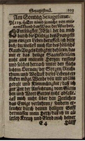 Am Sontag Sexagesimae