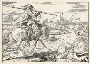 Reitender Tod : Totentanz. Reitender Tod. Holzschnitt; 221 x 320 mm (1849; A. Rethel). Dresden: Kupferstich-Kabinett NJA 54/3938
