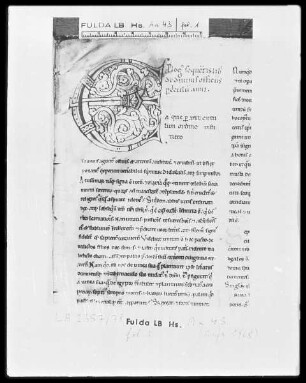 Rupertus Tuitiensis, De divinis officiis — Initiale E, Folio 1recto