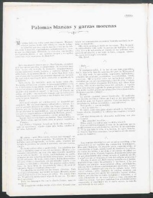 Palomas blancas y garzas morenas