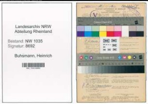 Entnazifizierung Heinrich Buhsmann , geb. 14.01.1907 (Bergmann)