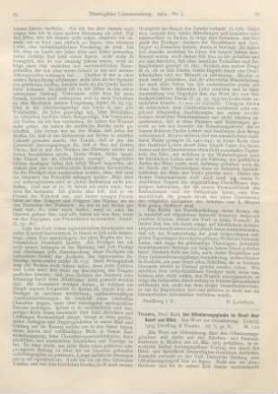 86-88 [Rezension] Thieme, Karl, Der Offenbarungsglaube im Streit über Babel und Bibel