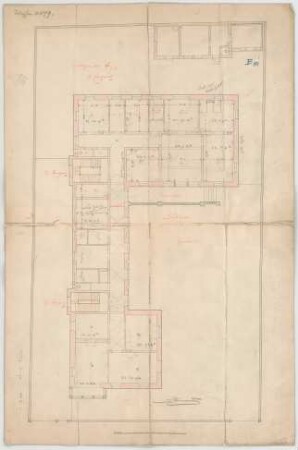 Thiersch, August ; München, Georgenstr. 4; Wohnhaus Steinmetz - Grundriss