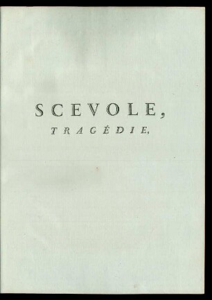 Scevole : Tragédie