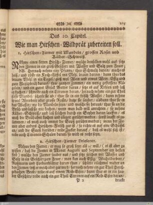 Das 10. Kapitel. Wie man Hirschen-Wildprät zubereiten soll.