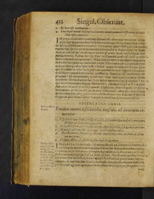 Observatio LXXII. Feudum nouum deficientibus masculis ad dominum reuertitur.