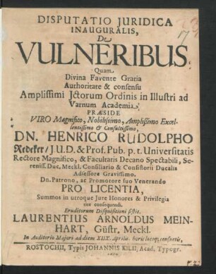 Disputatio Iuridica Inauguralis, De Vulneribus