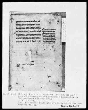 Bibliorum libri Proverbiorum, Ecclesiastes, Sapientiae cum Glossa ordinaria —