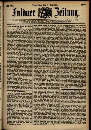 Ausgabe vom Donnerstag, den 05. Dezember 1889.