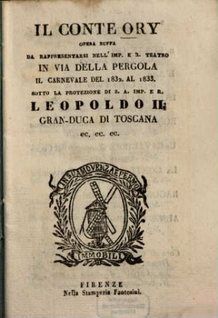 Il Conte Ory : Opera buffa
