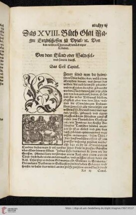 Das XVIII. Buch Olai Magni Erzbischoffen zu Opsal / ec. Von den wilden Thieren Mitnächtiger Länder