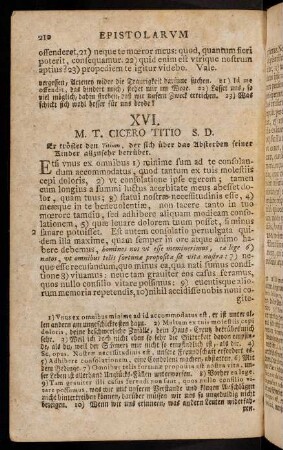210-219, XVI. M. T. Cicero Titio S. D. - XIX. Cicero Rufo.