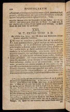 210-219, XVI. M. T. Cicero Titio S. D. - XIX. Cicero Rufo.
