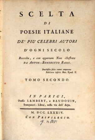 Scelta Di Poesie Italiane De' Piu Celebri Autori D'Ogni Secolo, 2