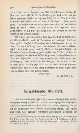 420-430 Voraussetzungslose Wissenschaft
