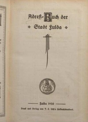 1920: Adreßbuch der Stadt Fulda