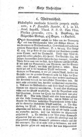 Philosophia methodo scientiis propria explanata. P.VI.