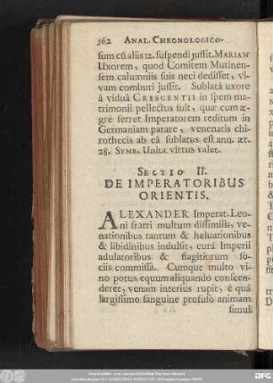 Sectio II. De Imperatoribus Orientis.