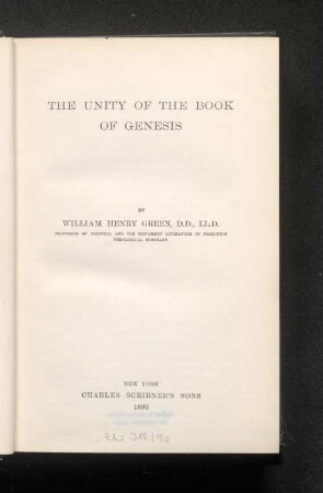 The unity of the book of Genesis