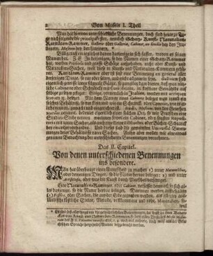 Das II. Capitel. Von denen unterschiedenen Benennungen ins besondere.
