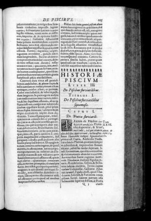 Historiae Piscium Liber III. De Piscibus fluviatilibus